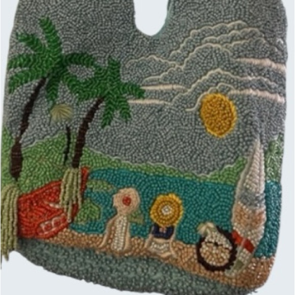Viral TikTok Beaded Beach Tote | Coastal Grandmother Preppy Vacation Bag - Picture 4 of 11